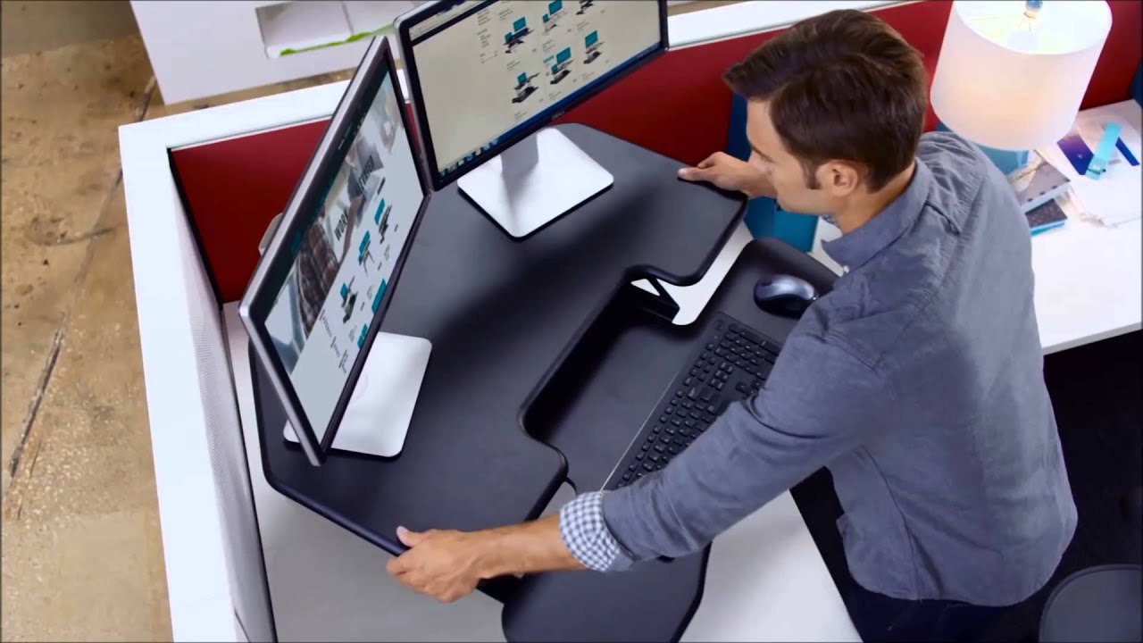 Varidesk Cube Corner 36 Sit Stand Desk Converter