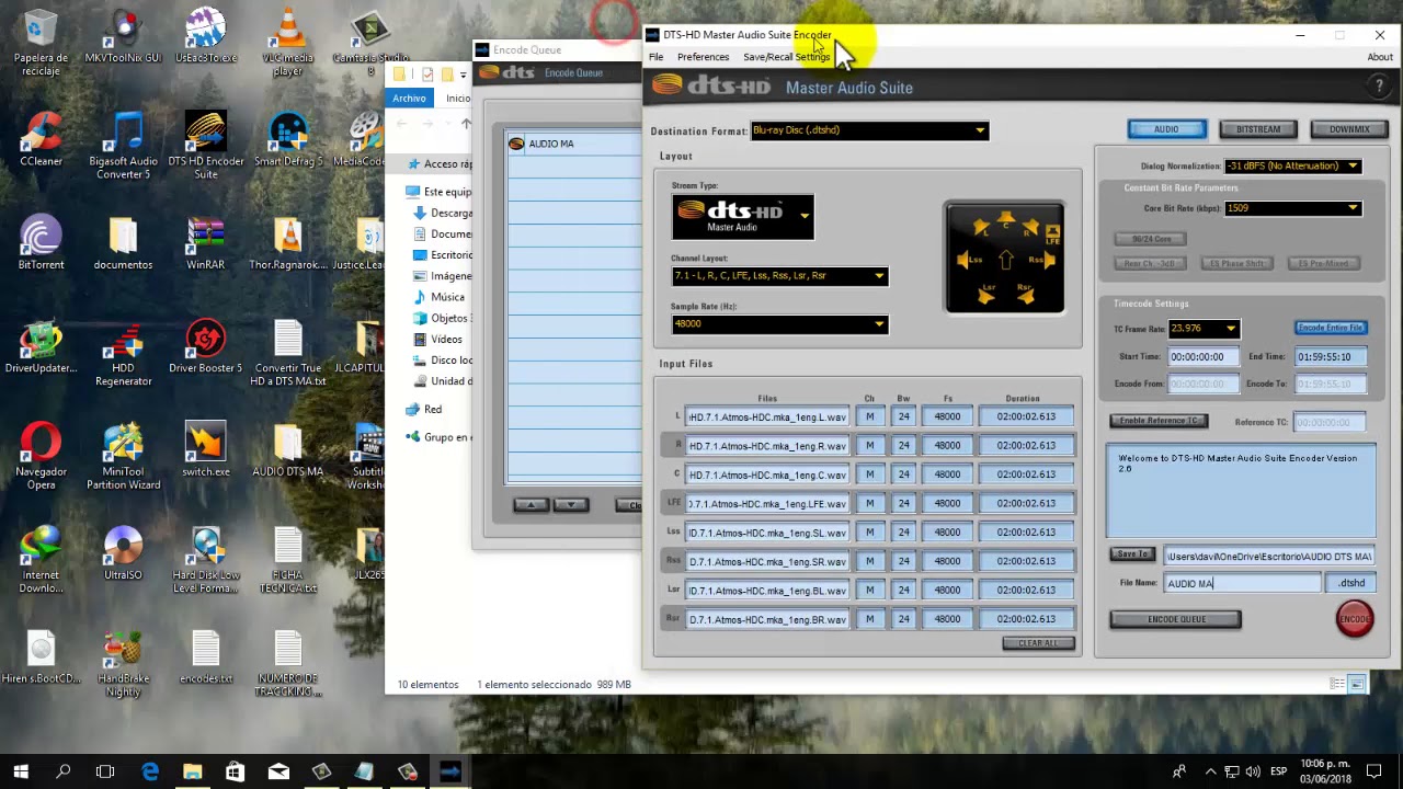 CONVERSION TRUE HD A DTS MA
