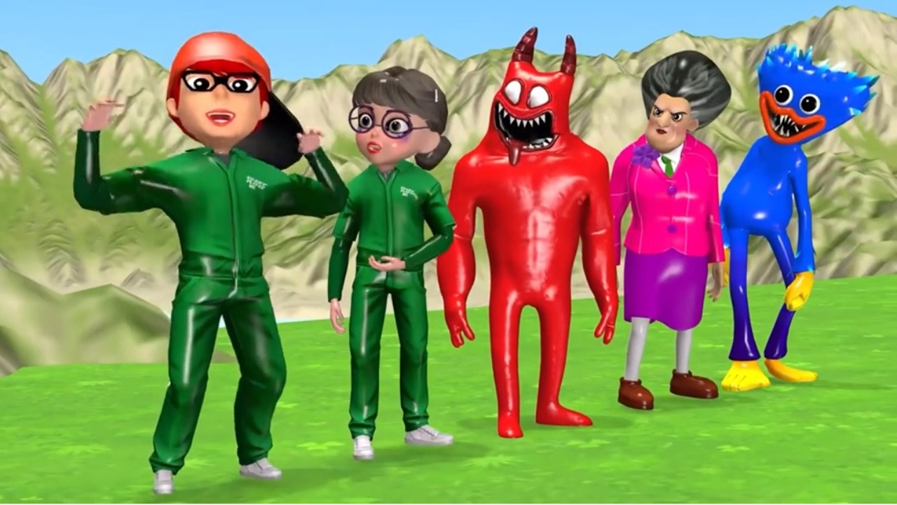 Squid Game with Scary Teacher 3D, Nick & Tani vs Granny, Poppy & Banban! Who Survives?