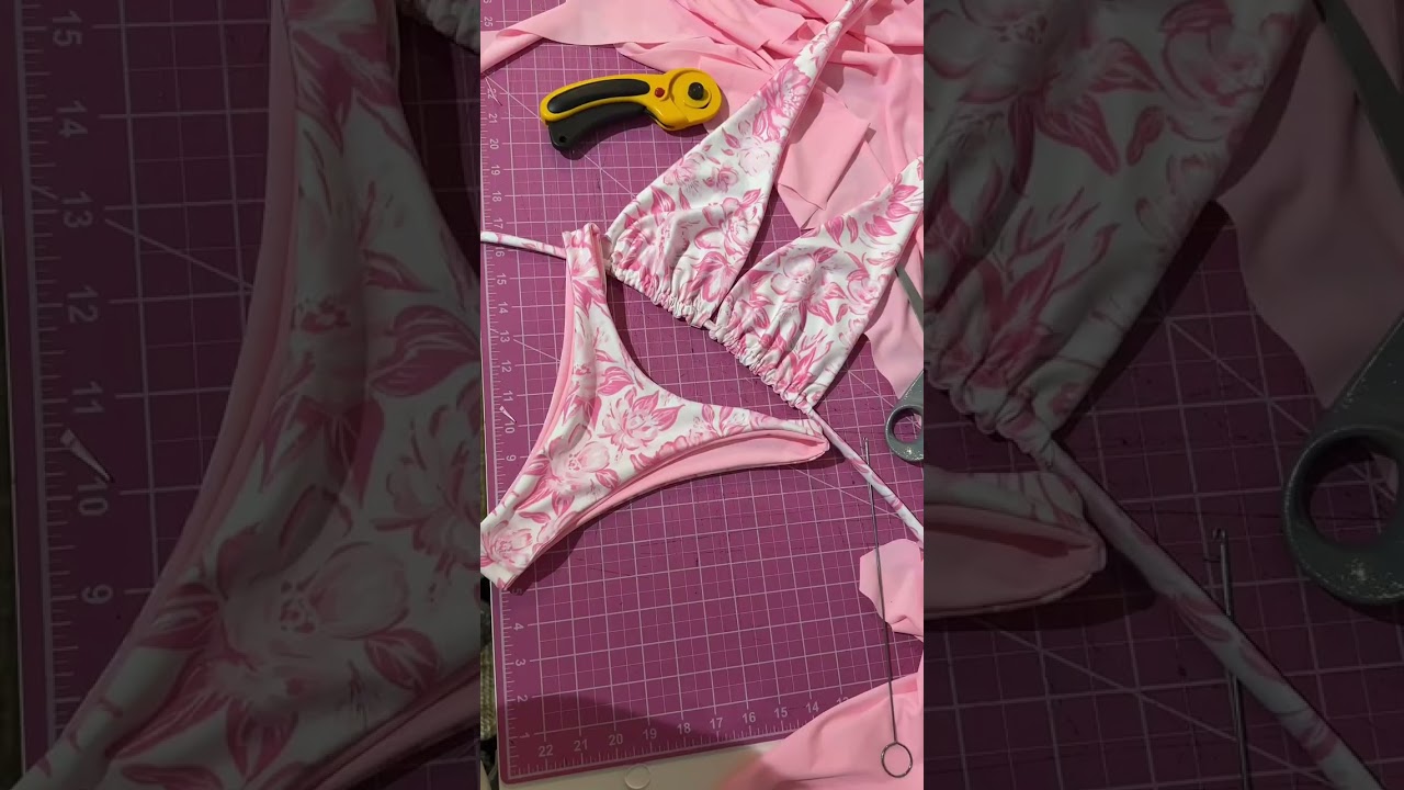 Sewing a swimsuit order for my small business 🎀