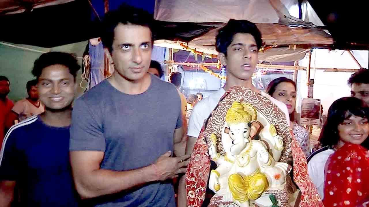 Sonu Sood Takes Home Lord Ganesha With Son Ishaanth Who Looks Exactly Like Him