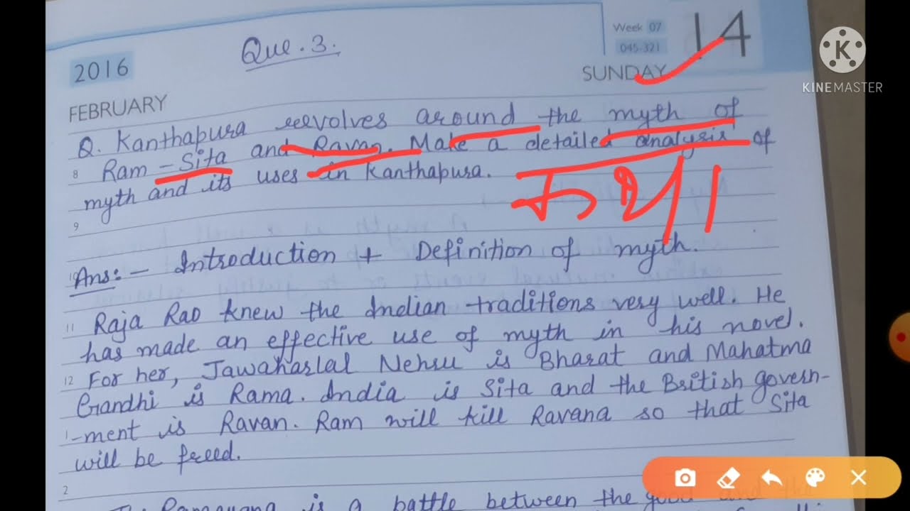 kanthapura by Raja Rao | kanthapura summary question answer in Hindi as myth