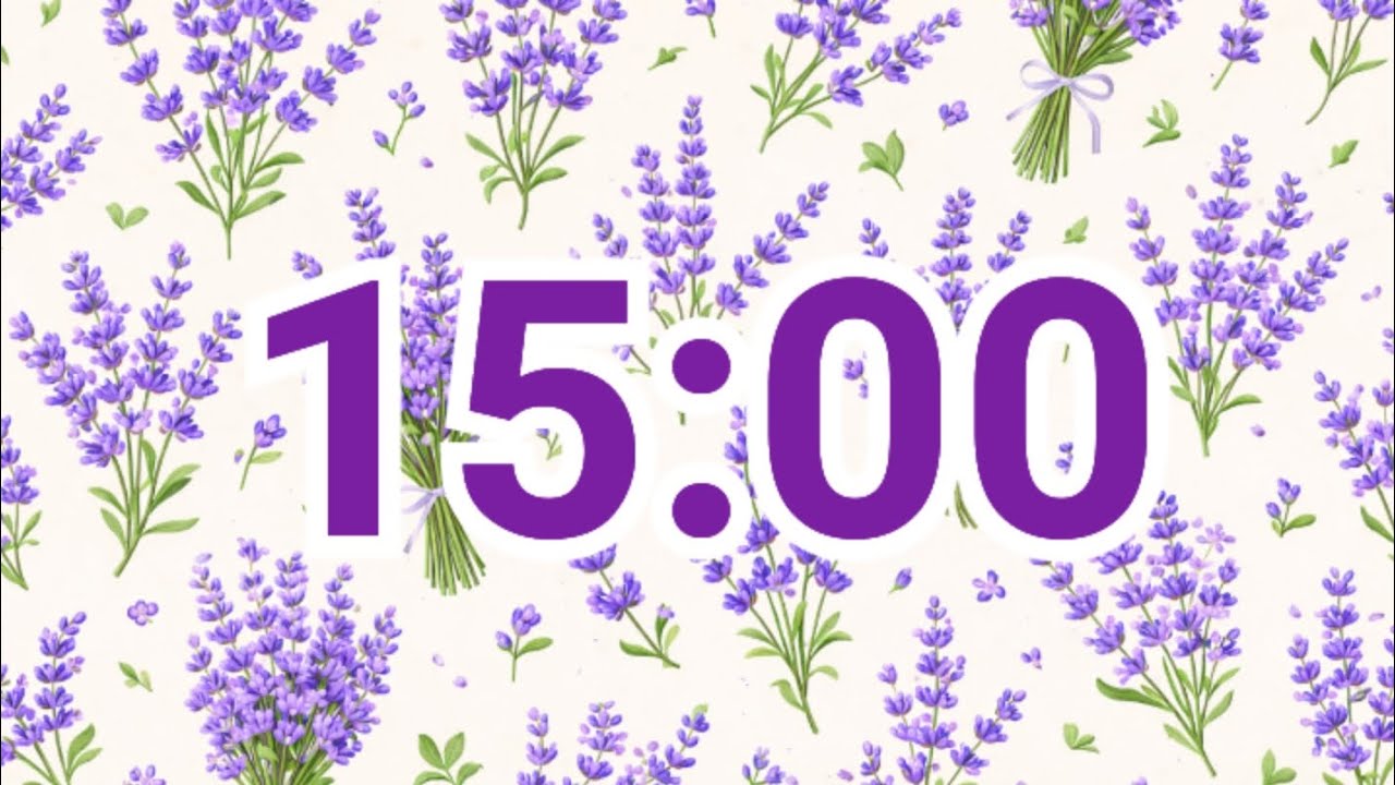 15-Minute Lavender Flower Timer | Calm Spring Classroom Countdown