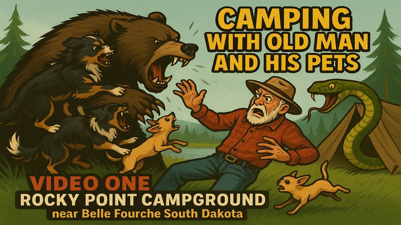 Old man and his pets go camping episode 1: Rocky Point Campground - Near Belle Fourche South Dakota
