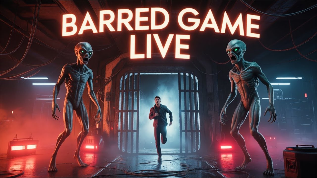 BARRED GAME LIVE: TWO ALIENS 😱 CHASE MAN 👽 ESCAPING DEADLY GATE #shorts