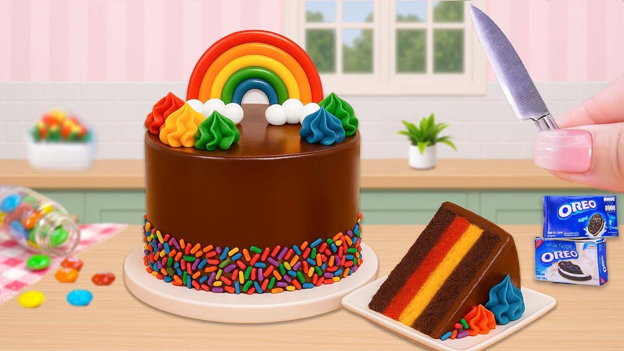 Bolo Arco-Íris Super Delicioso 🌈🍰 | Receita Criativa e Satisfatória em Miniatura💖Cake Wish