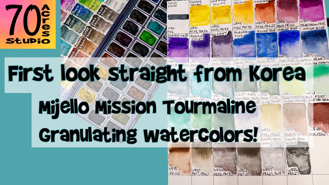 First Look & Swatch of Mijello Mission Tourmaline Granulating Watercolors