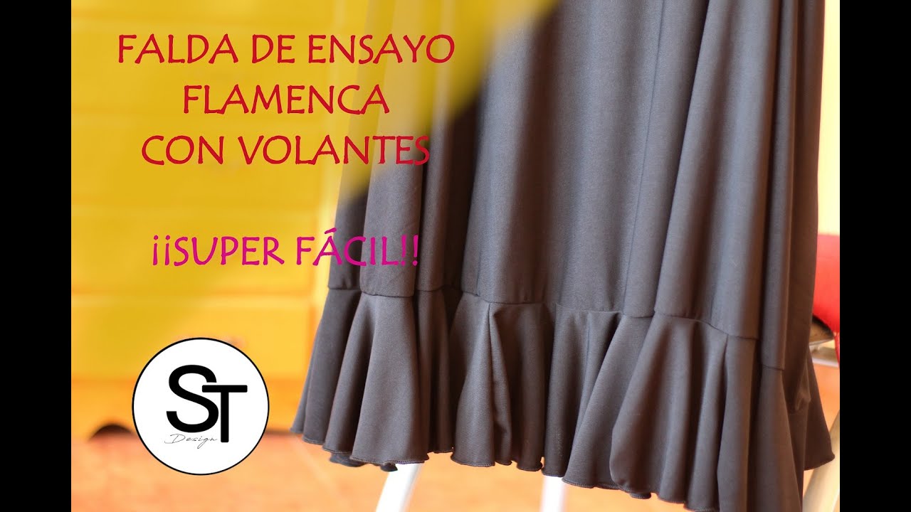 FALDA DE ENSAYO FLAMENCA CON VOLANTES - FALDA DE BAILE FLAMENCO