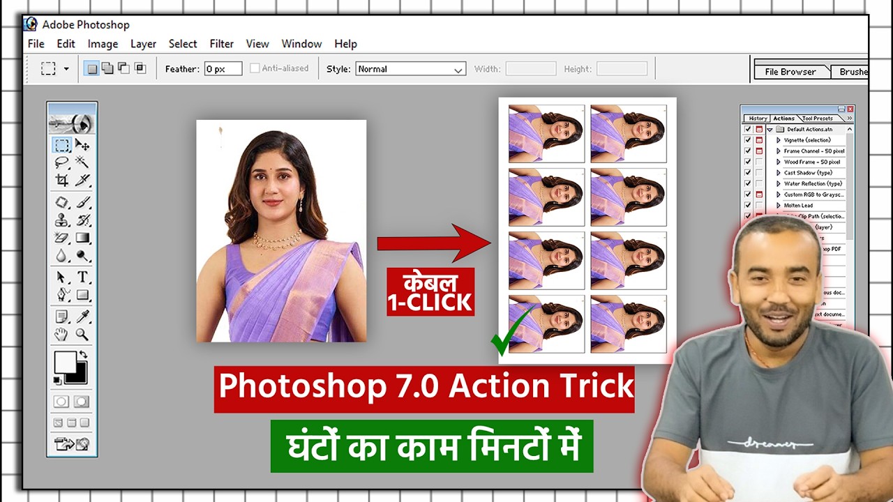 Photoshop me action kaise banaye 😱| How to create action in photoshop in hindi