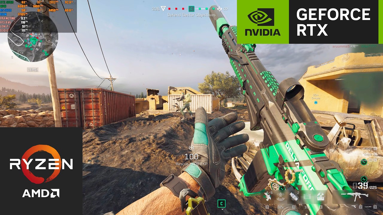 Delta Force : RTX 5060 8GB + Ryzen 5 5600 (1440P Optimized Settings Nvidia DLSS4 Performance)