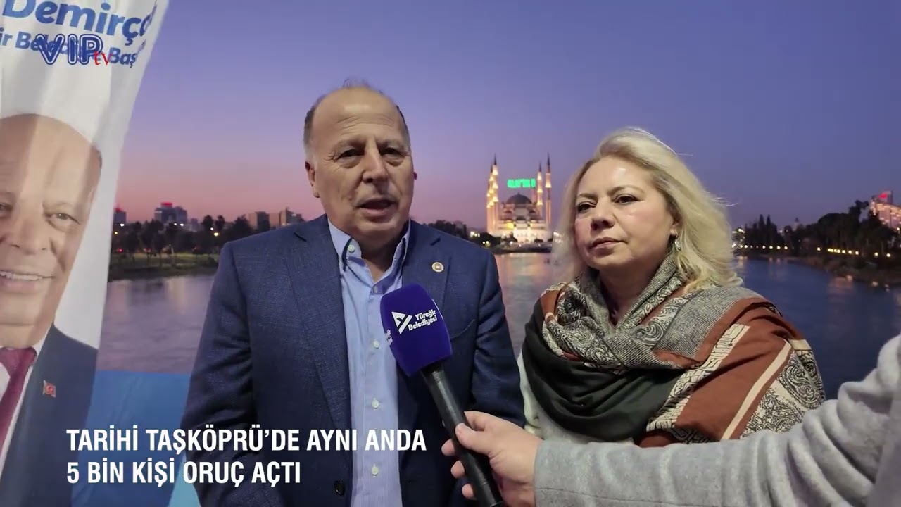 TARİHİ TAŞKÖPRÜ’DE AYNI ANDA 5 BİN KİŞİ ORUÇ AÇTI