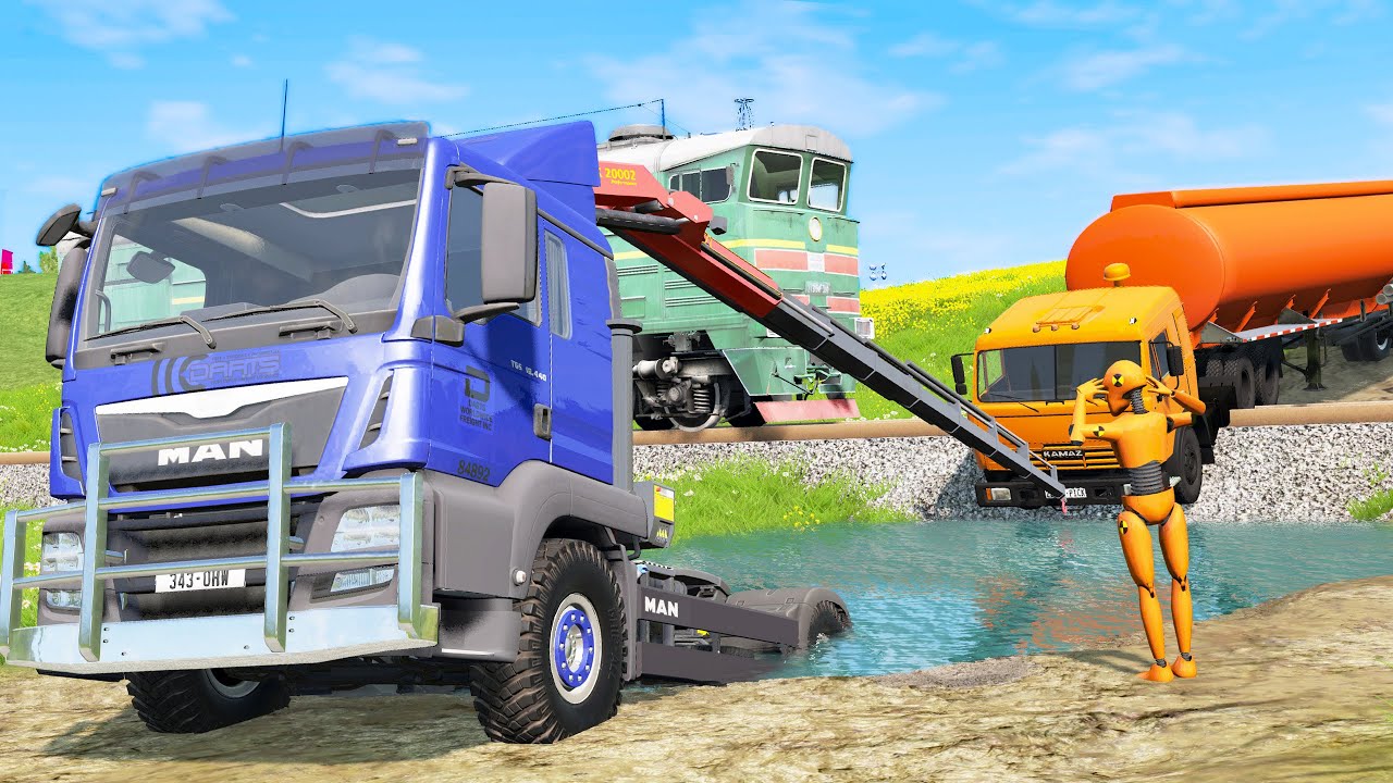 Truck Cranes Accidents #8 - Beamng drive
