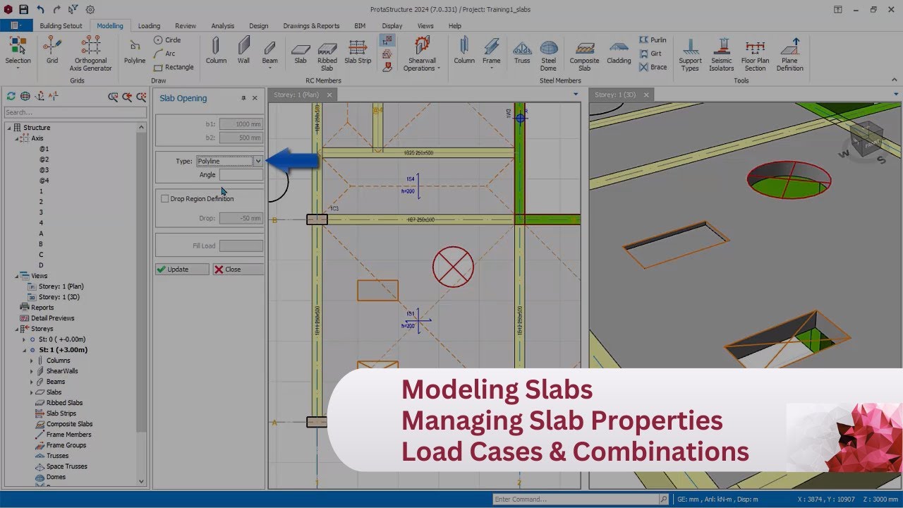 8 Modeling Slabs, Managing Slab Properties, Slab Openings, Load Cases and Combination