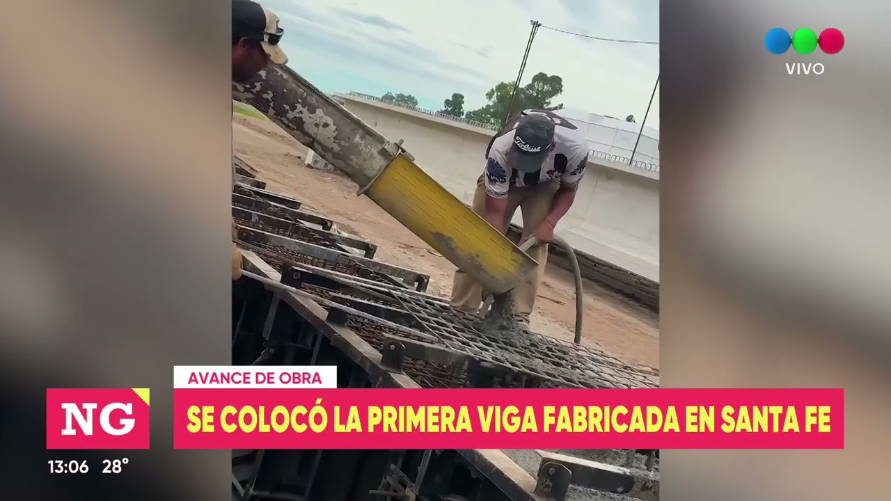 Puente entre Santa Fe y Santo Tomé: se colocó la primera viga fabricada en nuestra provincia
