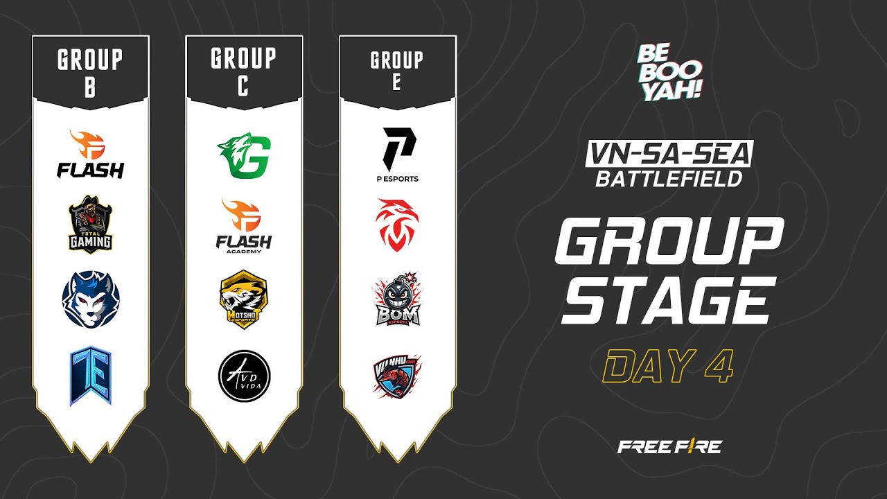 [LIVE] Groups B - C - E | Group Stage Day 4 | VN-SA-SEA Battlefield | Be Booyah!