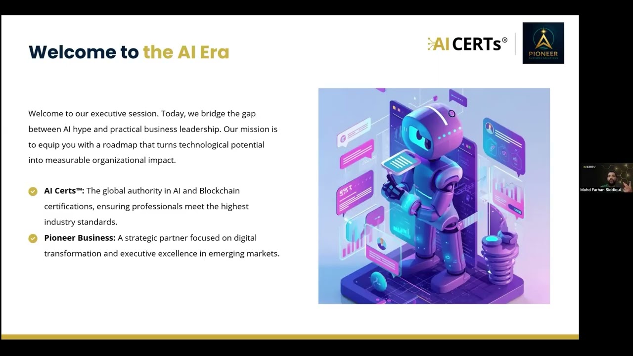 Webinar on AI for Leaders : Transforming vision into intelligent action #aivideo #aicertification