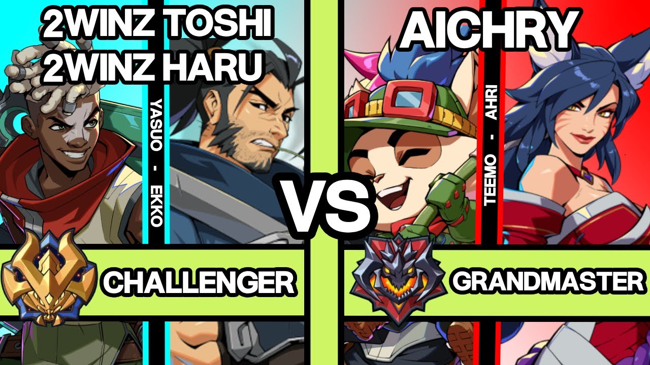 2XKO ▰ Rank 1 DUO ASIA! 2WINZ TOSHI & HARU (Yasuo/Ekko) vs AICHRY (Teemo/Ahri) ▰ 2XKO Pro Replays