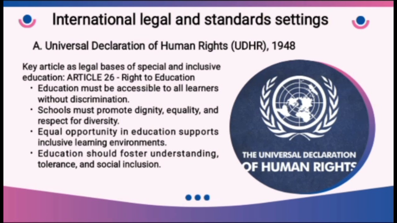INTERNATIONAL LEGAL AND STANDARDS SETTINGS 