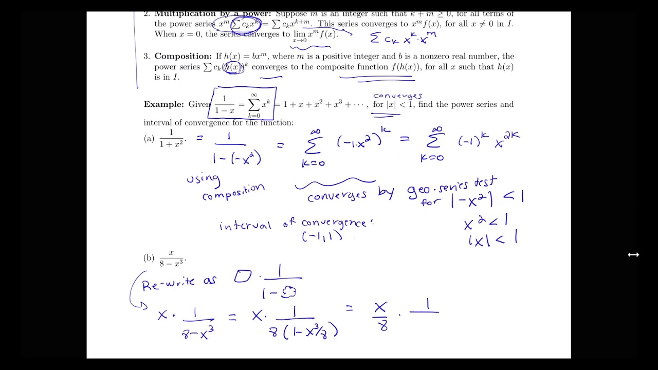 Combining power series
