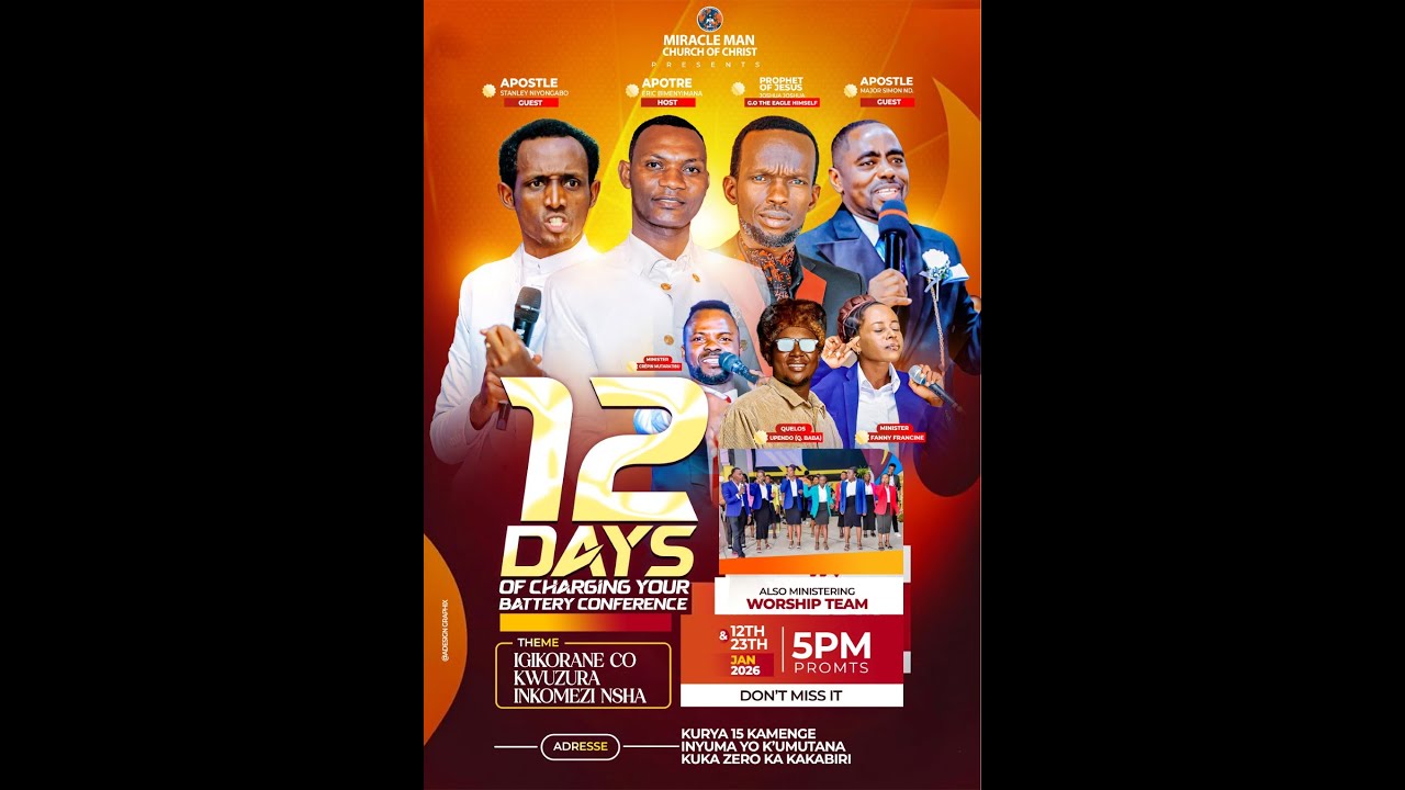 DAY 1 OF 12 DAYS OF CHARGING BATTERY PART 2 BY APOTRE ERIC BIMENYIMANA & APOTRE STANLEY NIYONGABO