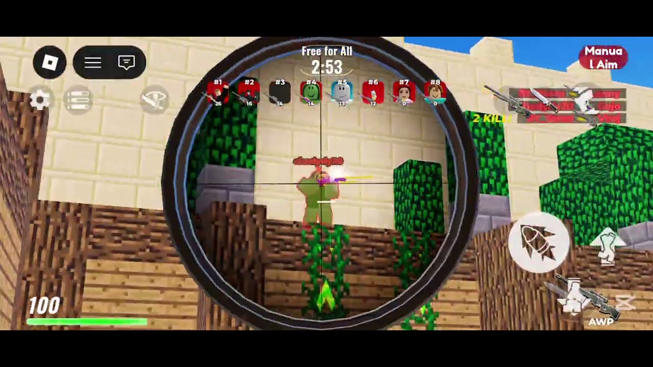 Sniper arena# roblox# video ends when I win