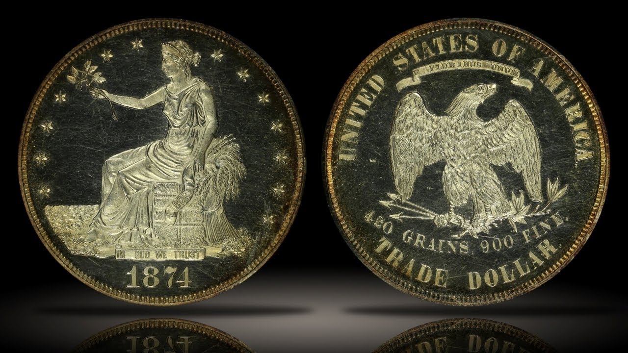 1874 Silver Proof Trade Dollar PCGS PR64DCAM Amazing Deep Cameo Only 700 Minted!