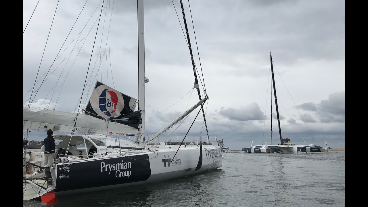 Partenza dell’IMOCA Prysmian Group dal porto de La Base... assieme all’Ultime Gitana!