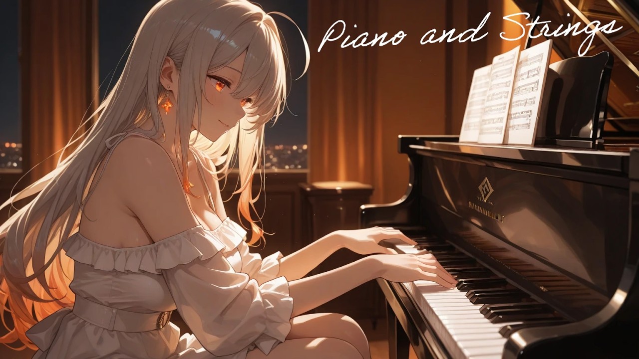 【BGM（no vocals）】Japanese anime-style background music #008 / Piano and strings relaxing
