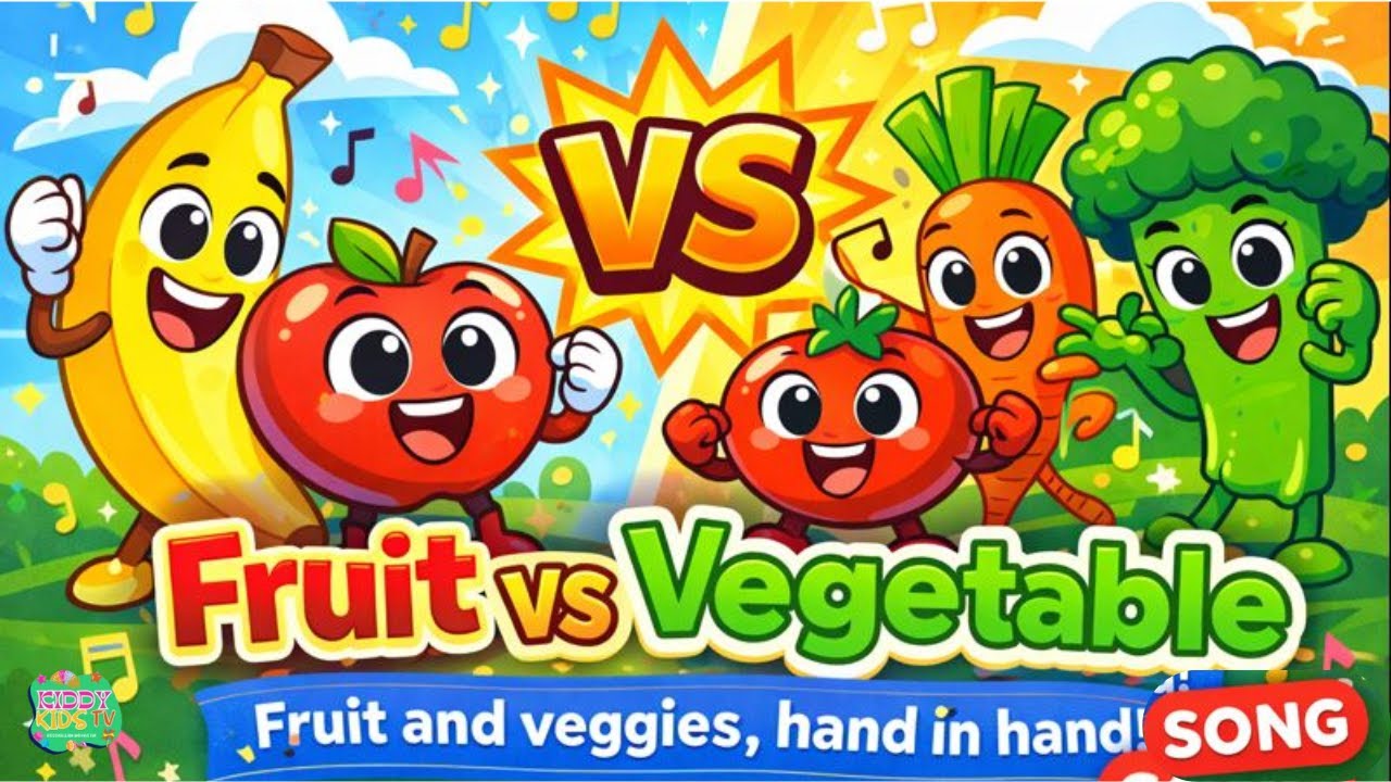 Fruit vs Vegetable 🍎🥕 | The Friendly Food Fight | Kids Animation