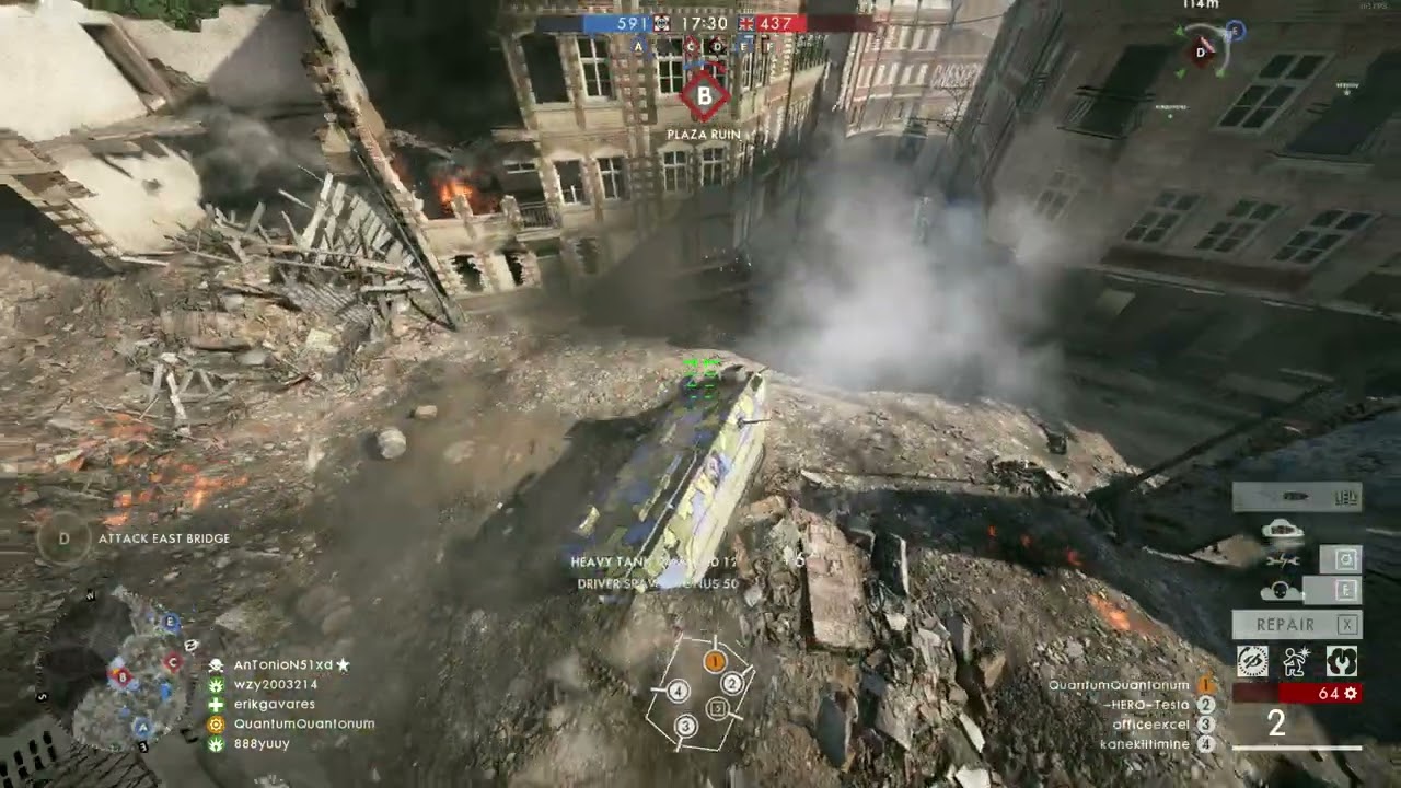 Battlefield 1 high speed tank chase