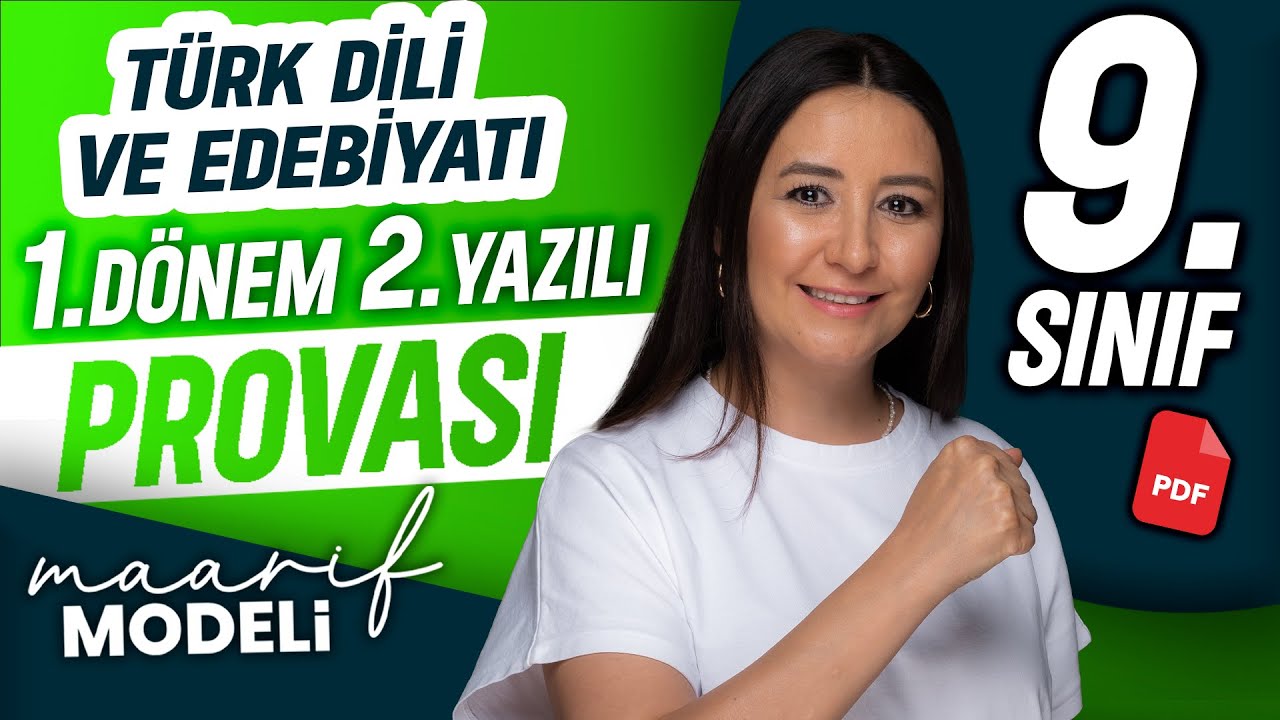 9. Sınıf Türk Dili ve Edebiyatı 1. Dönem 2. Yazılı | Prova