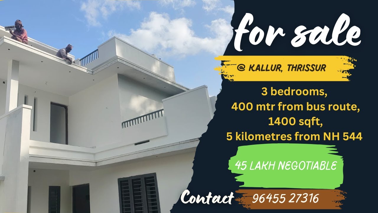 Affordable 3BHK House for Sale in Thrissur! 2-Storey, 5 Cents, Under 50 Lakh