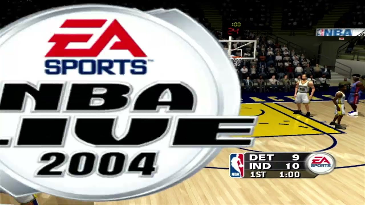 NBA LIVE2004 GAMEPLAY ON RGH XBOX 360 TEST XEFU5 SPOOFER 480P GAME SPEED 70 PACERS VS PISTONS