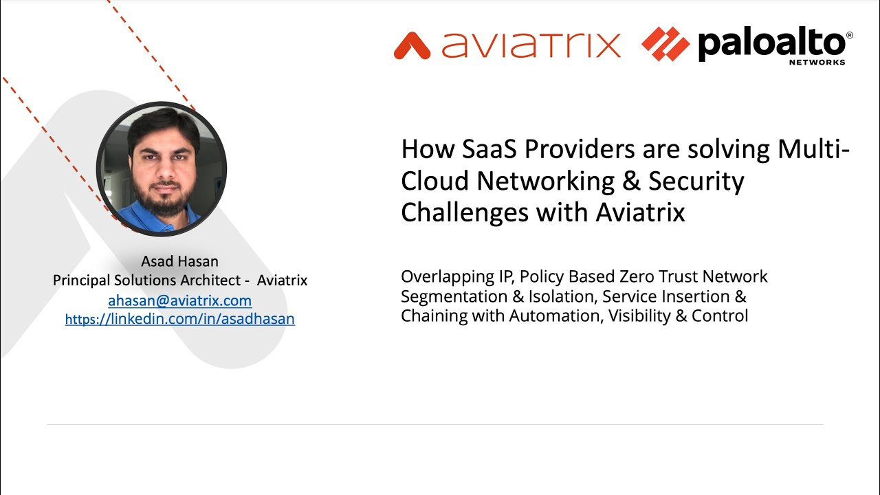 Webinar | How SaaS Providers Are Solving Multi- Cloud Networking & Security Challenges with Aviatrix