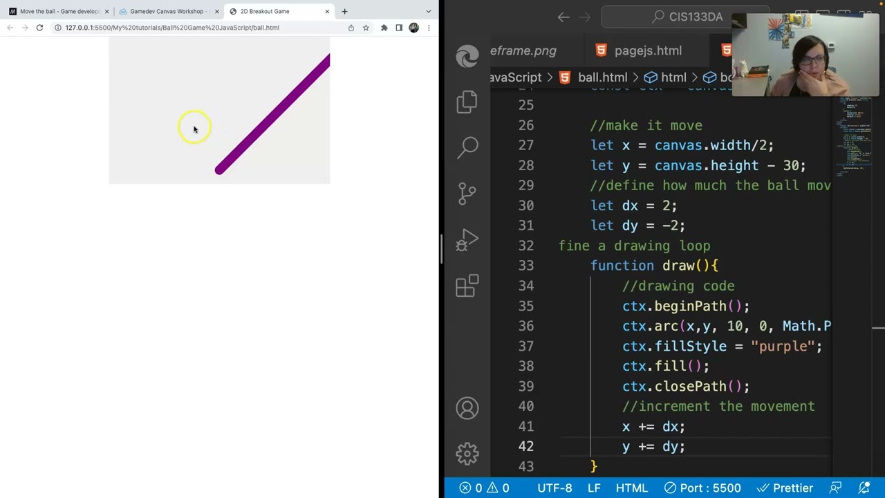 2D Brick Breakout Game Using Pure JavaScript Steps 2 - 6