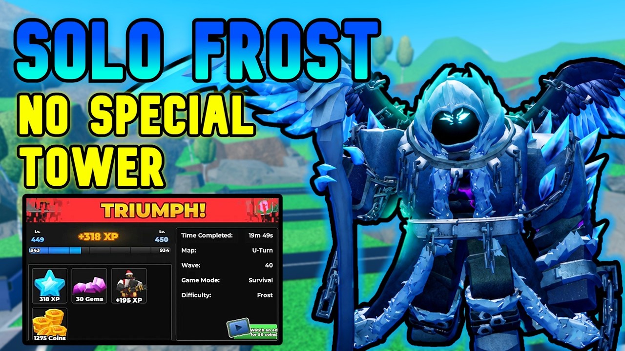 EASY SOLO Reworked Frost Mode Triumph NO SPECIAL TOWER - Full Guide | TDS Tower Defense Simulator