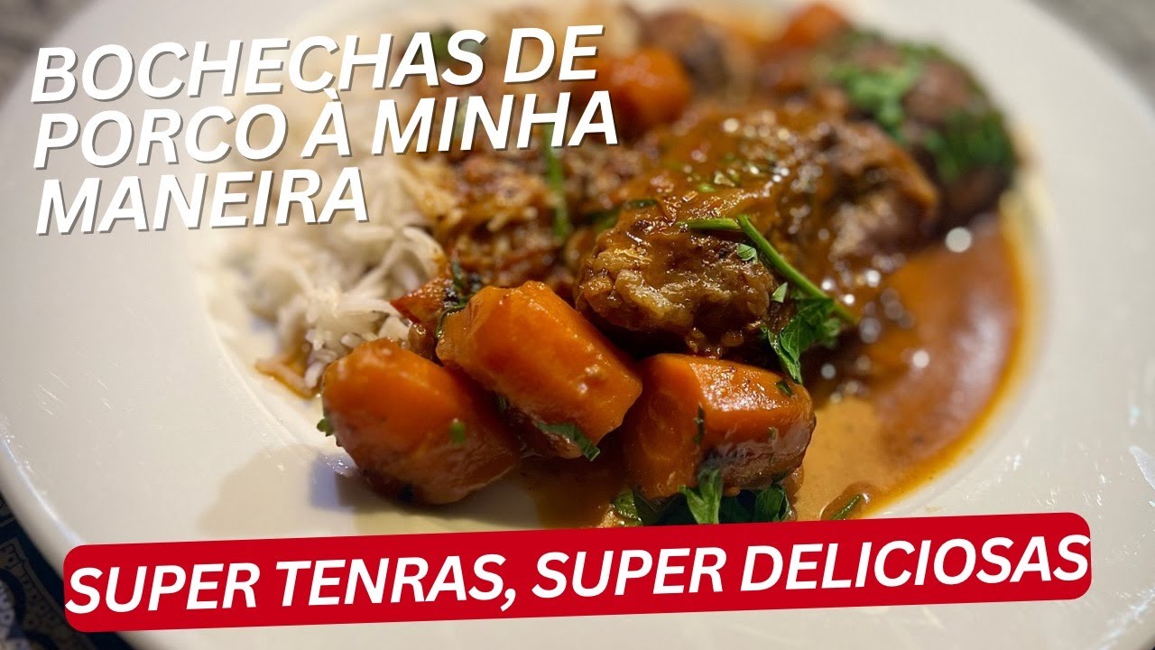 Receita fácil e saborosa de bochechas de porco estufadas, ideal para iniciantes e amantes da cozinha