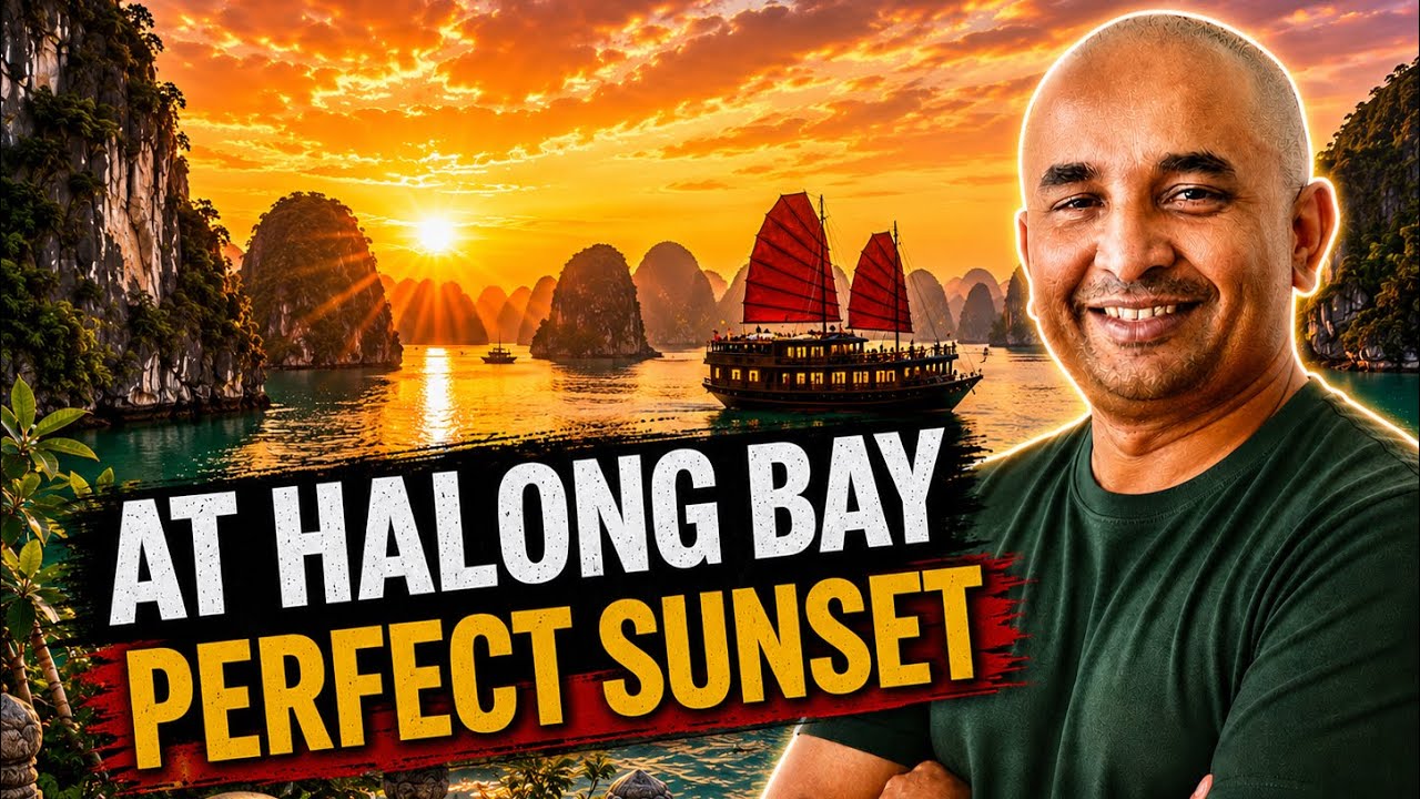 Счастливый конец в бухте Халонг 🇻🇳 | Бамбуковая музыка и идеальный закат в финале 🎶✨