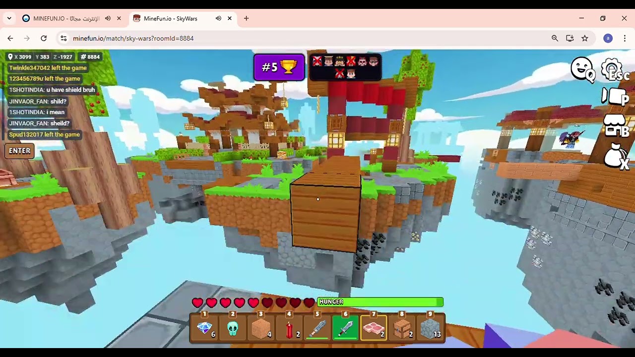 sky wars (why no one sup for me ) i want any challenge pls