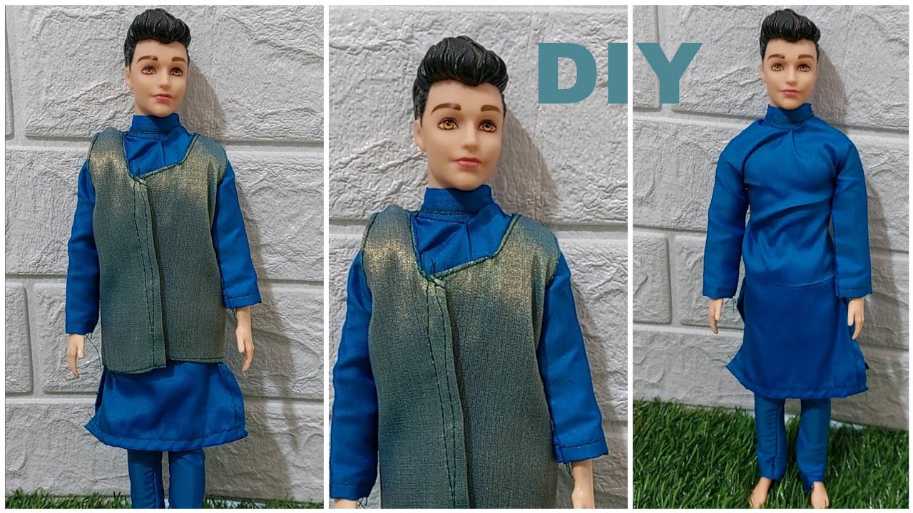 DIY ken doll traditional dress | How to make ken doll dress
