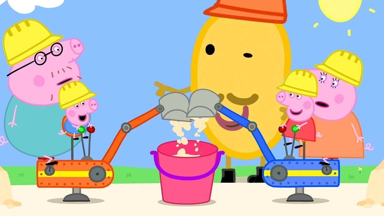 Peppa Pig Full Episodes | Peppa Pig and George Drive Real Diggers | Kids Videos