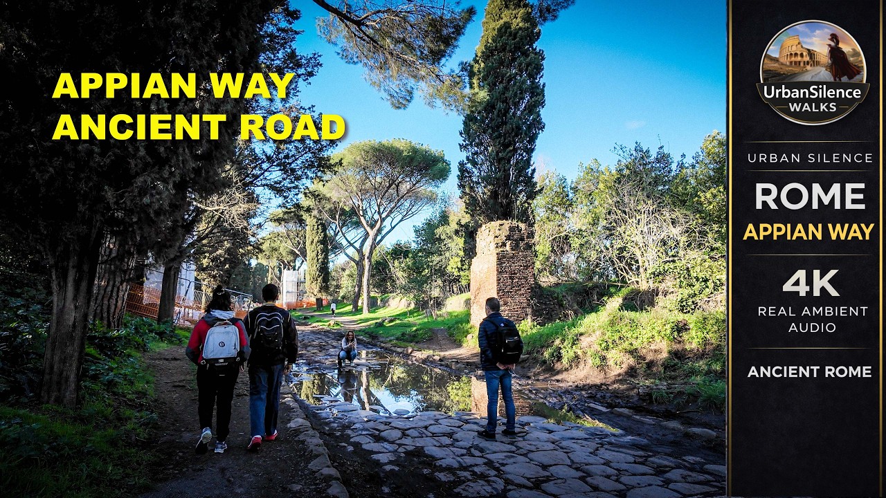 Appian Way Walking Tour – Ancient Roman Road in Rome | 4K