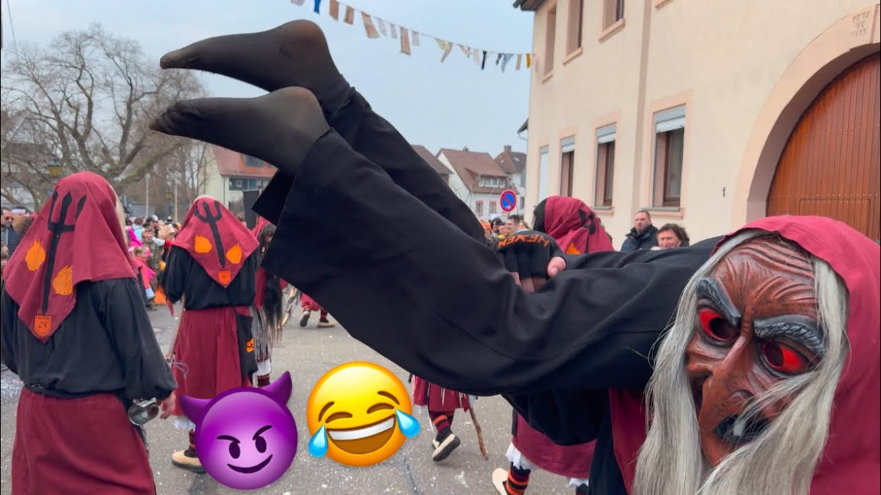 🔥Fasnet-Spaß (1/3) 🎊 / 🖤🤎Pforzheimer Höllenhexen 🖤🤎 machen die Gassen in Grötzingen unsicher! 💯🎉