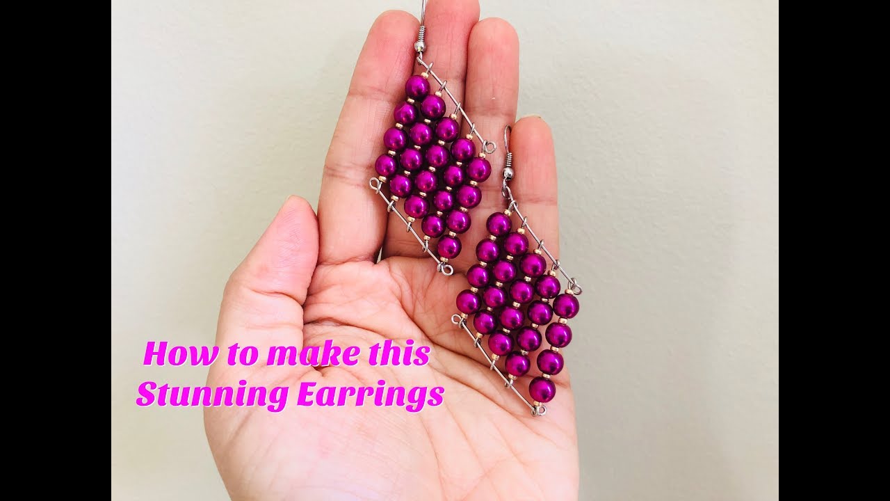 Quick & Easy to make earrings out of pearls 💞DIY beaded earrings craft jewelry Jewelry making