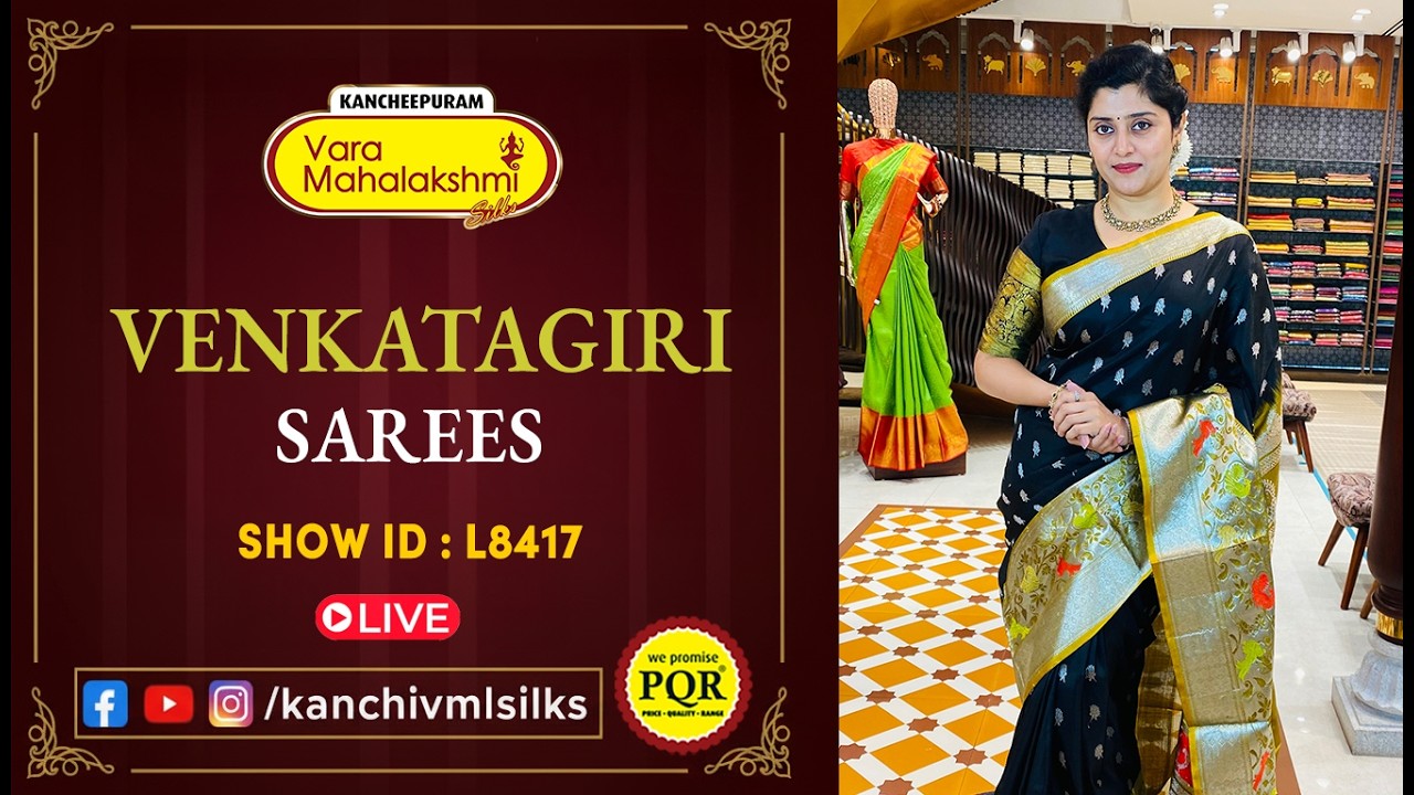 Venkatagiri Sarees Collection |WhatsApp Number 89 0001 0002| Kancheepuram Varamahalakshmi Silks LIVE