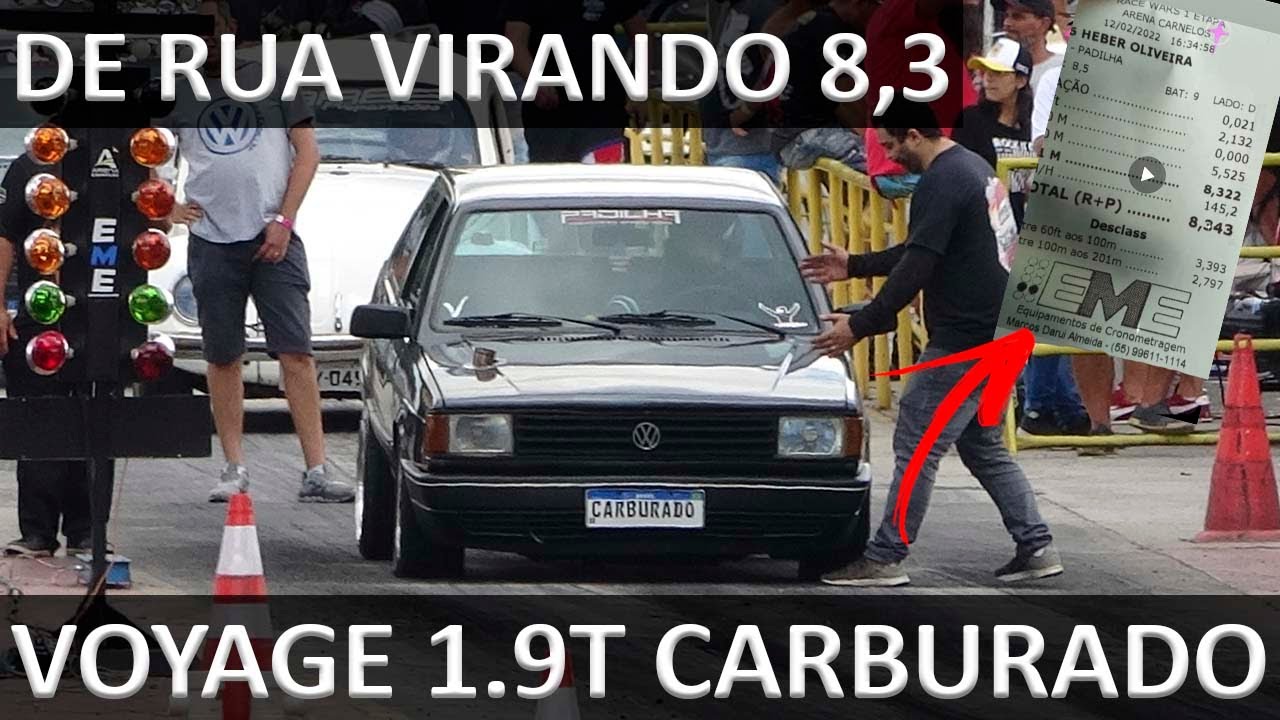 Voyage 1.9 Turbo Carburado De Rua - Virando Tempo de 8,3 - Turbina .50 e Carburador 2E  Menos é Mais