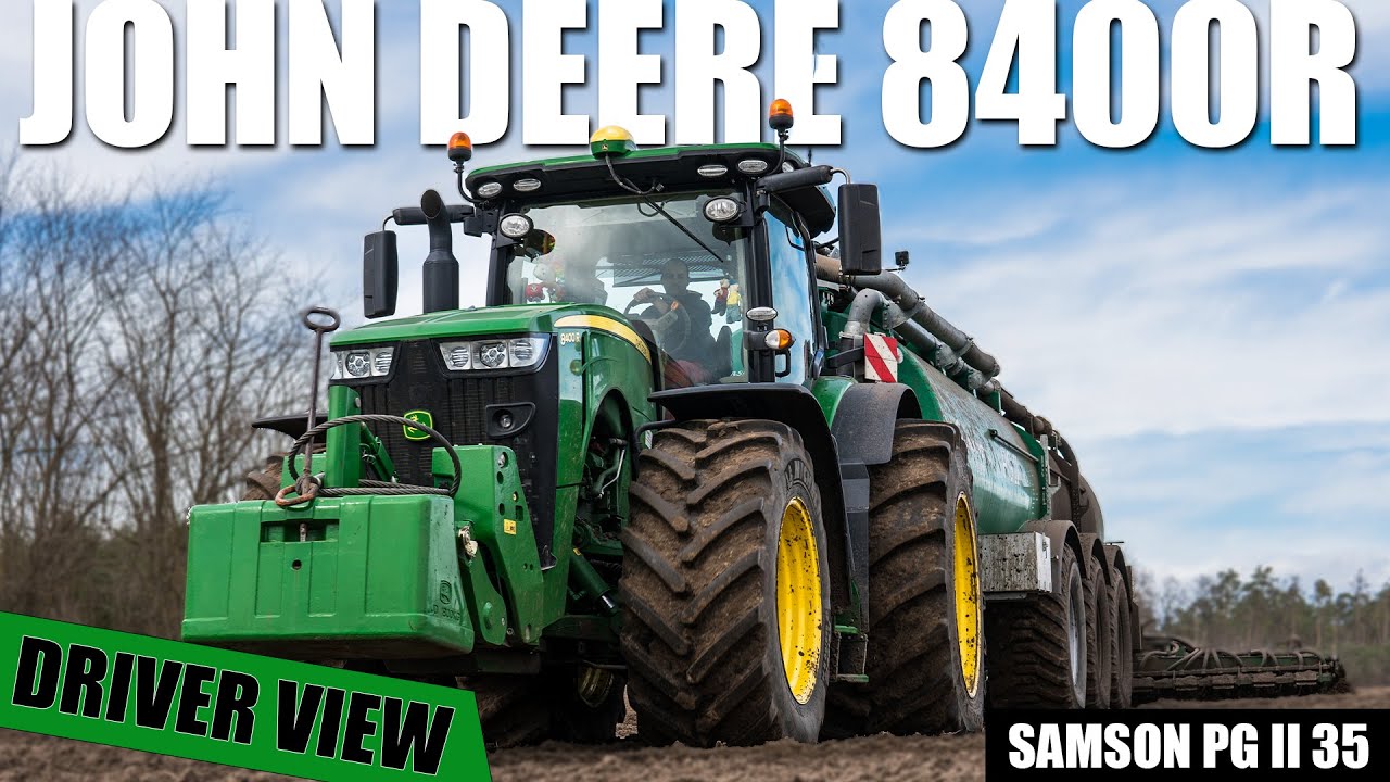 John Deere 8400R & Samson PG II 35 | GoPro/driver view