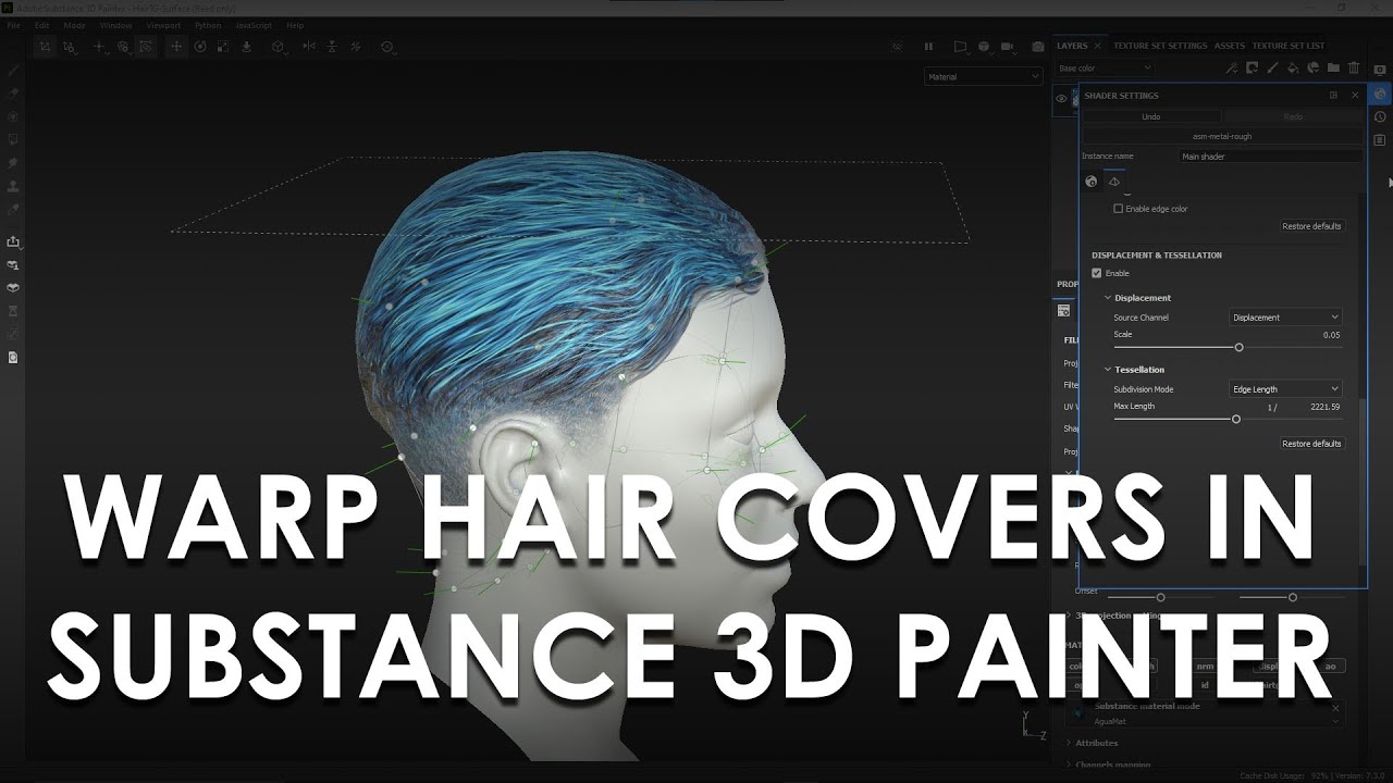 Warp Hair Covers in Substance 3D Painter