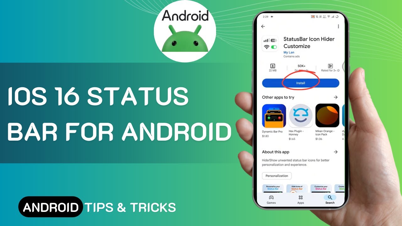 iOS 16 Status Bar For Android 🍎