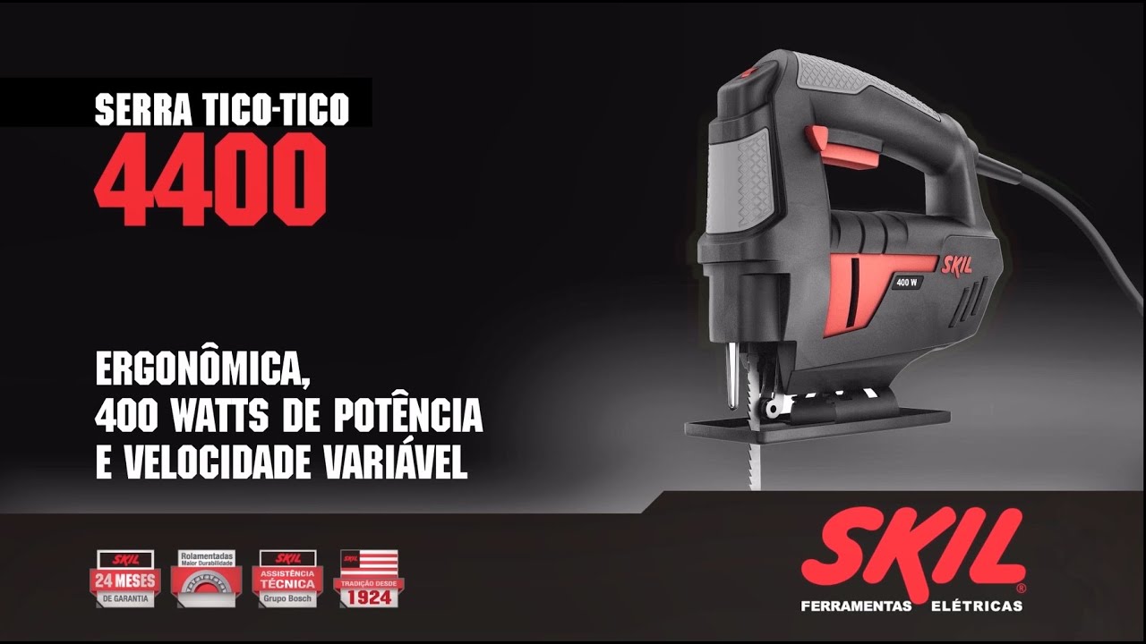 Ergonômica, 400 W de potência e velocidade variável - Serra Tico-Tico 4400